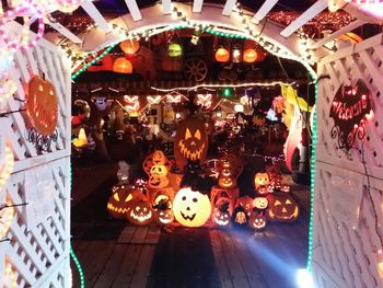 Illuminated lights at night