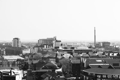 Cityscape against clear sky