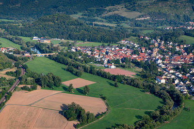 Aerial view at a landscape in germany, rhineland palatinate near bad sobernheim