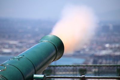 Noon gun - midday .. canon firing  at signal hill, cape town