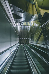 Elevated view of escalator
