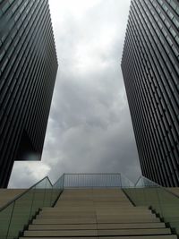 Low angle view of staircase against sky