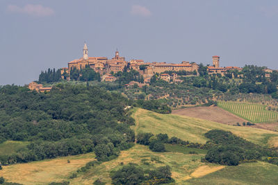 Scenic view of landscape against clear sky