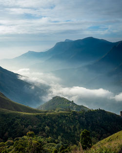 Scenic view of mountains against sky