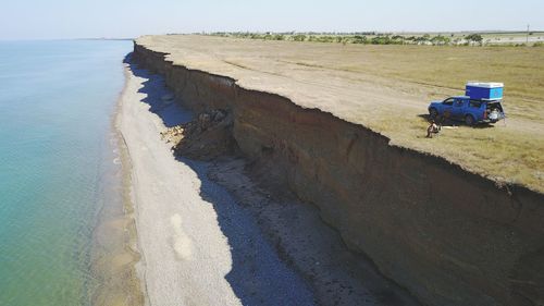 Scenic view of beach against sky