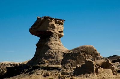 Low angle view of rock formations