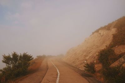 Road amidst trees against sky