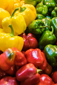 Sweet bell peppers red green and yellow