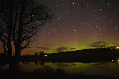 Scenic view of landscape at night