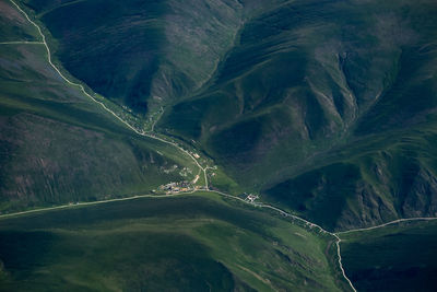 Aerial view of snowcapped mountain