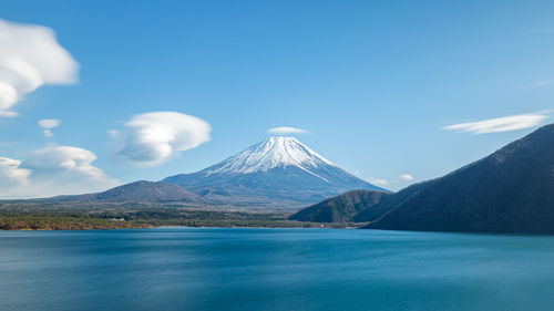 Scenic view of snowcapped mountain against sky