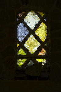 Close-up of window in abandoned building