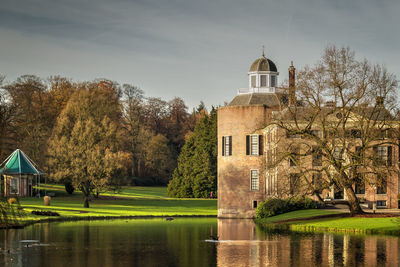 Castle rosendaal by pond at park