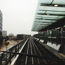 Railroad tracks in city