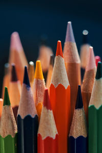 Close-up of multi colored pencils