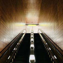 Low angle view of escalator at subway station