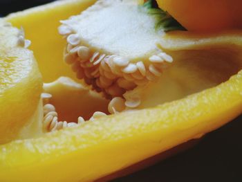 Close-up of sliced yellow bell pepper