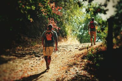 Man walking along footpath