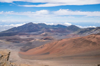 Scenic view of arid landscape against sky