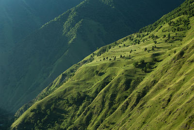 High angle view of mountain range