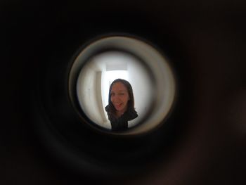 Portrait of a girl in hole