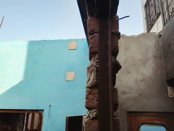 Low angle view of old building against sky