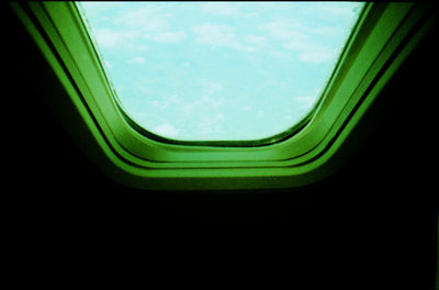 Close-up of airplane window