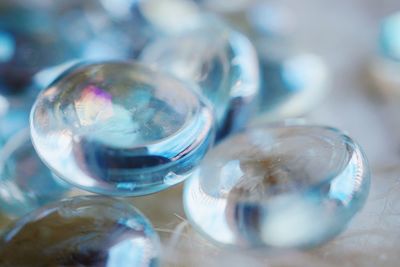 Close-up of crystal ball on table