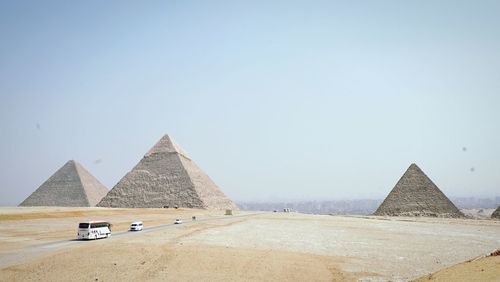 Pyramids against clear sky