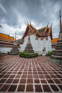 Low angle view of temple against sky