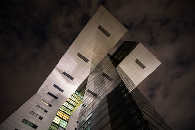 Low angle view of modern buildings against sky