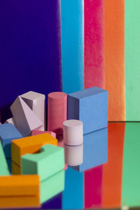 Close-up of toys on table