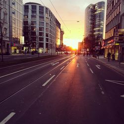 View of city at sunset