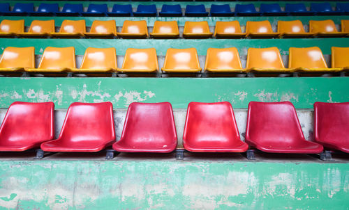 Full frame shot of empty chairs