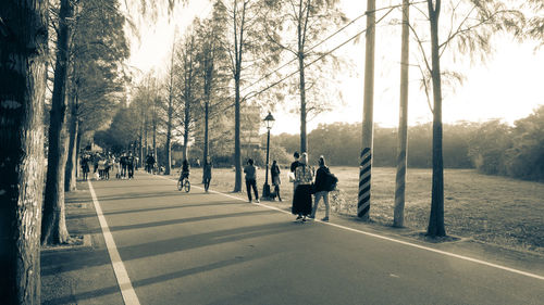 People walking on road