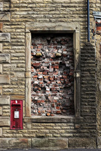 Brick wall of building