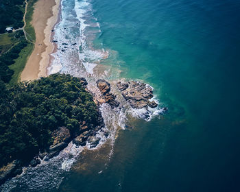 High angle view of beach against sky