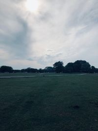 Scenic view of land against sky