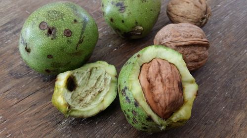 Close-up of fruits on table