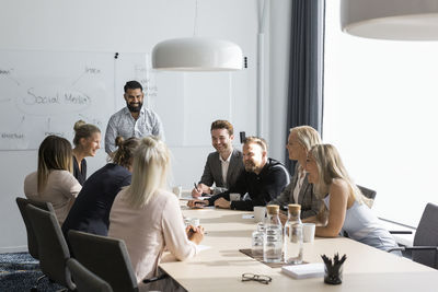 Man having presentation at business meeting