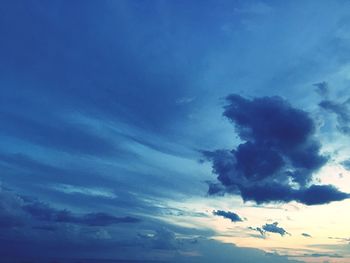 Low angle view of clouds in sky