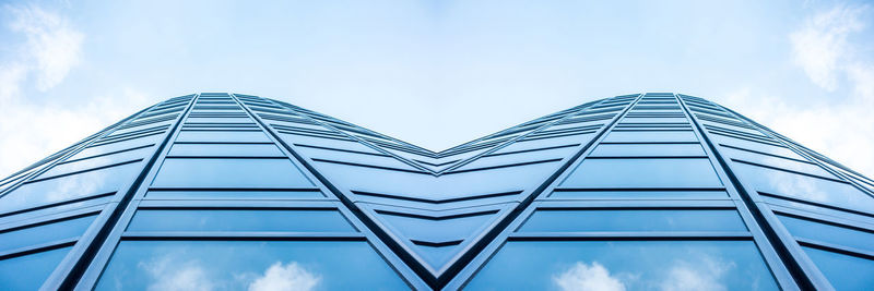 Low angle view of modern building against sky