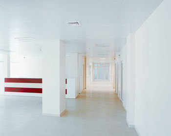 Modern european hospital. healthcare facility. empty hospital corridor.