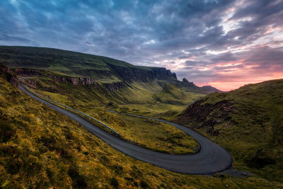 Scenic view of landscape against sky during sunset