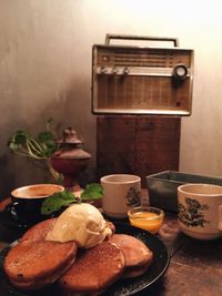 Close-up of food on table