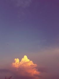 Low angle view of sky during sunset