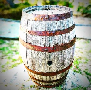 Close-up view of container