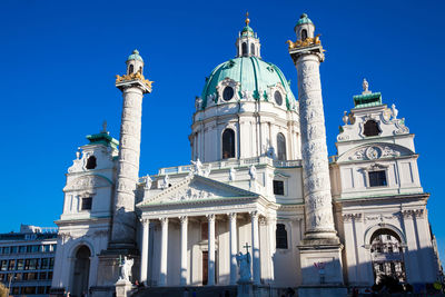 Low angle view of a building against clear sky