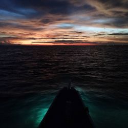 Scenic view of sea at sunset