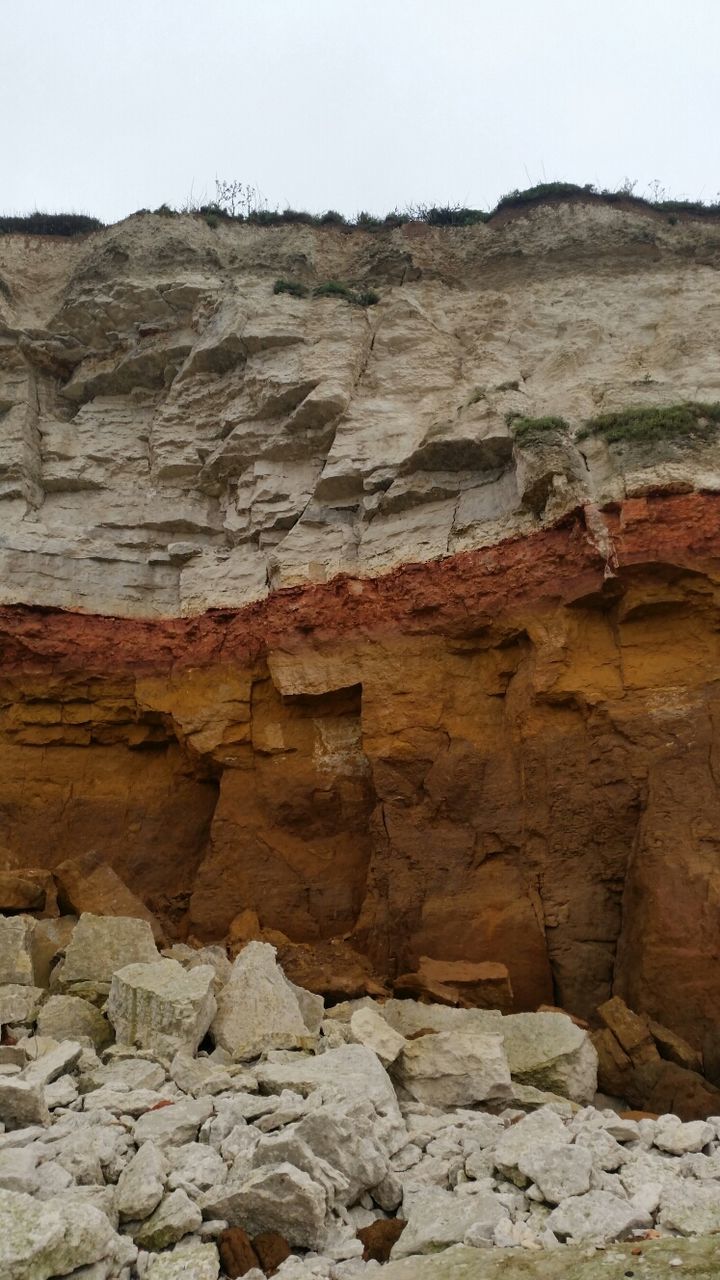 rock formation, rock - object, stone wall, textured, clear sky, rough, wall - building feature, rock, built structure, architecture, day, low angle view, brick wall, no people, nature, outdoors, eroded, geology, wall, stone